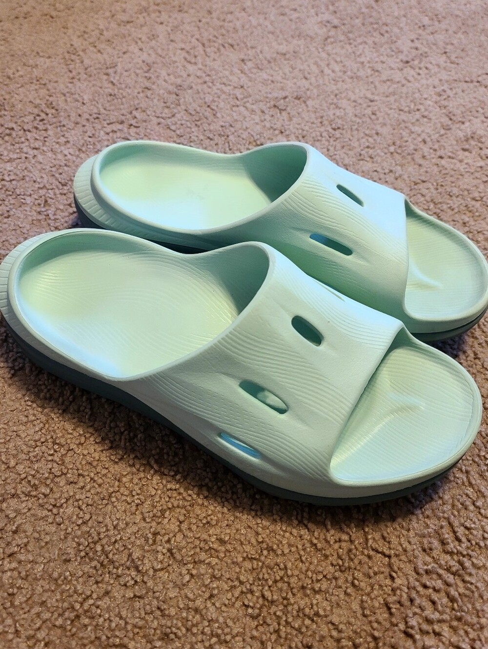 Men's 10, Hoka Slide Sandals - Mint Green Aqua Color.